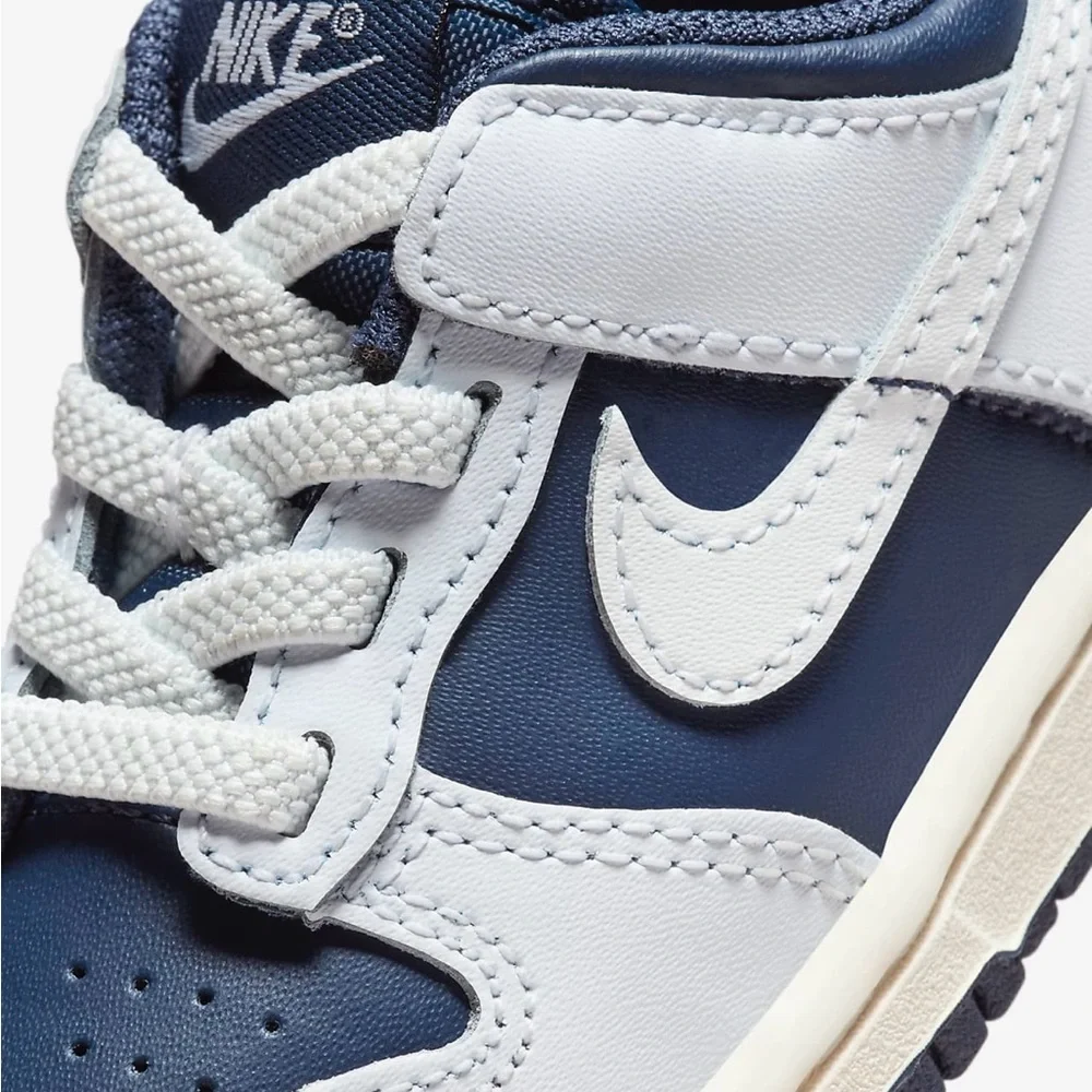 Brand New Nike Dunk Low Toddler Shoes “Midnight Navy” - Picture 5 of 13